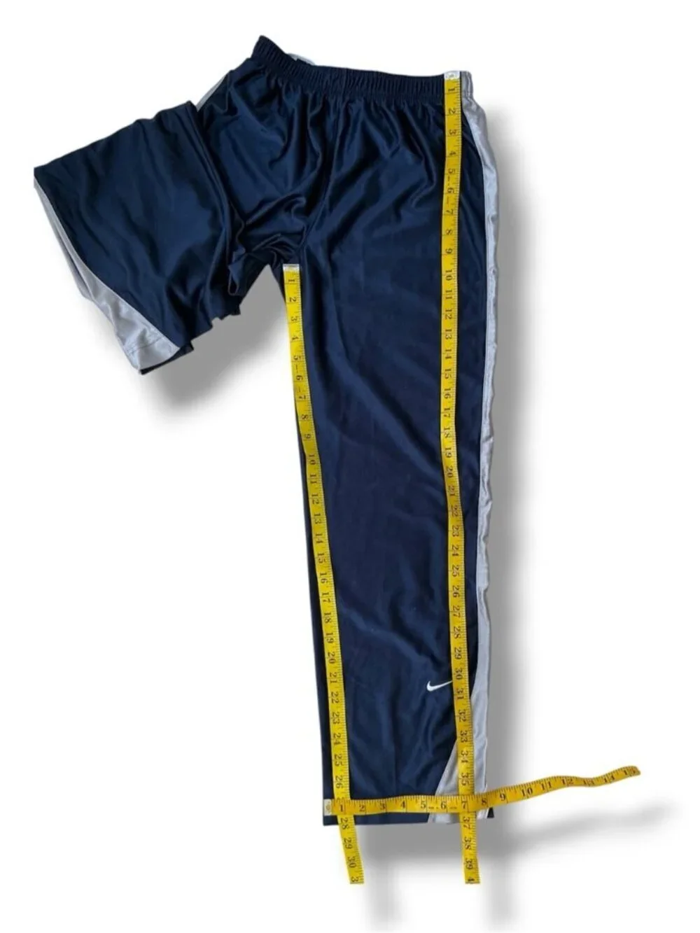 Nike Track Pants Drawstring Elasticized Waist Zip Leg Hem Navy Blue Youth Large